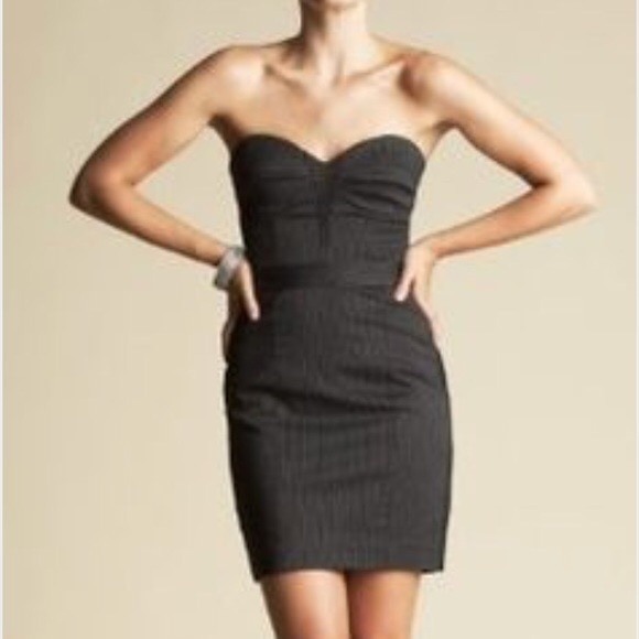 bebe Dresses & Skirts - Bebe Pinstripe strapless Dress